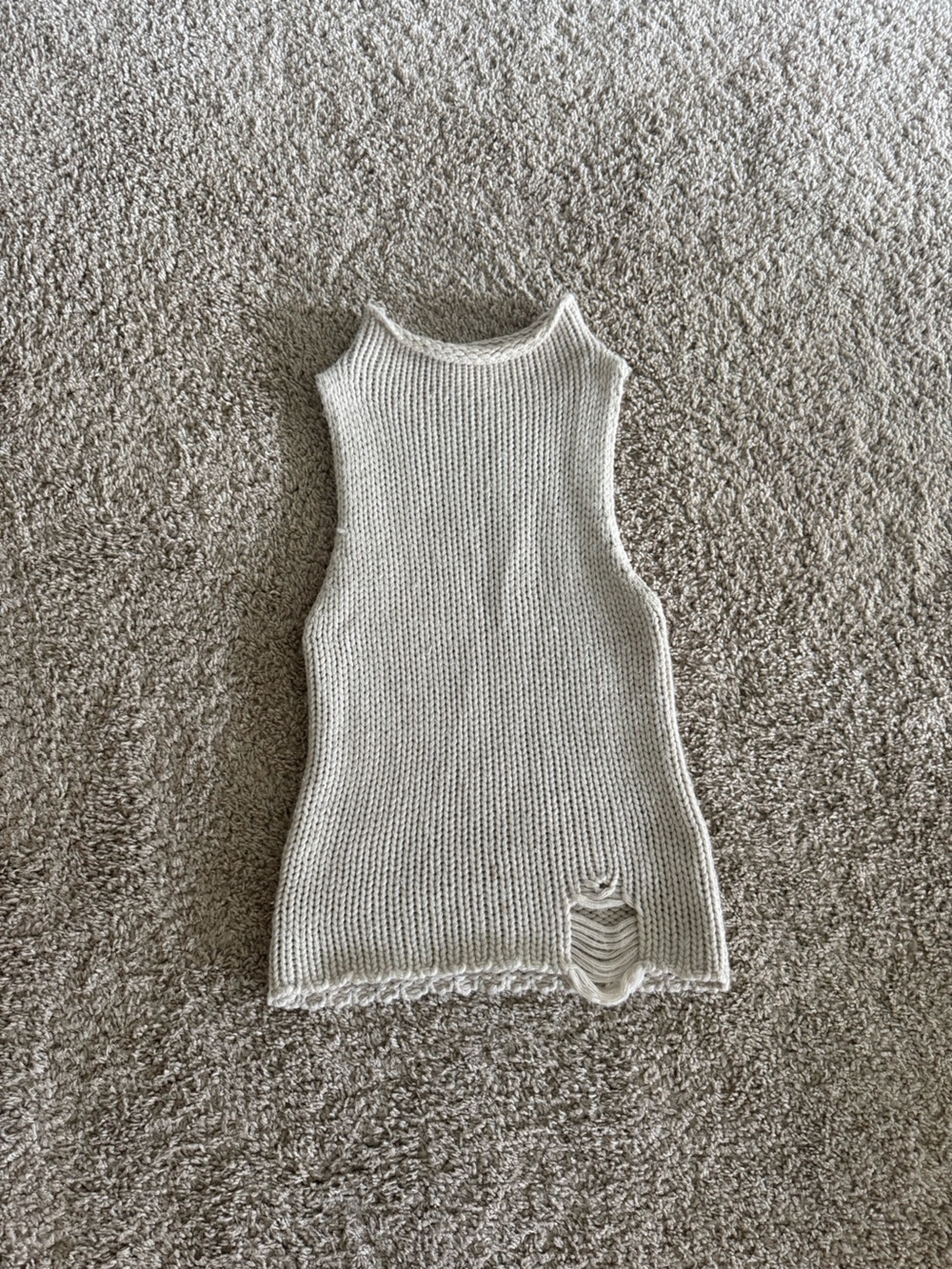 Sun & Shadow Ribbed Knit Tank Top in Cream